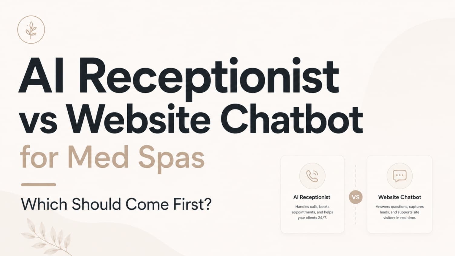 AI receptionist and website chatbot workflow for a med spa consultation request