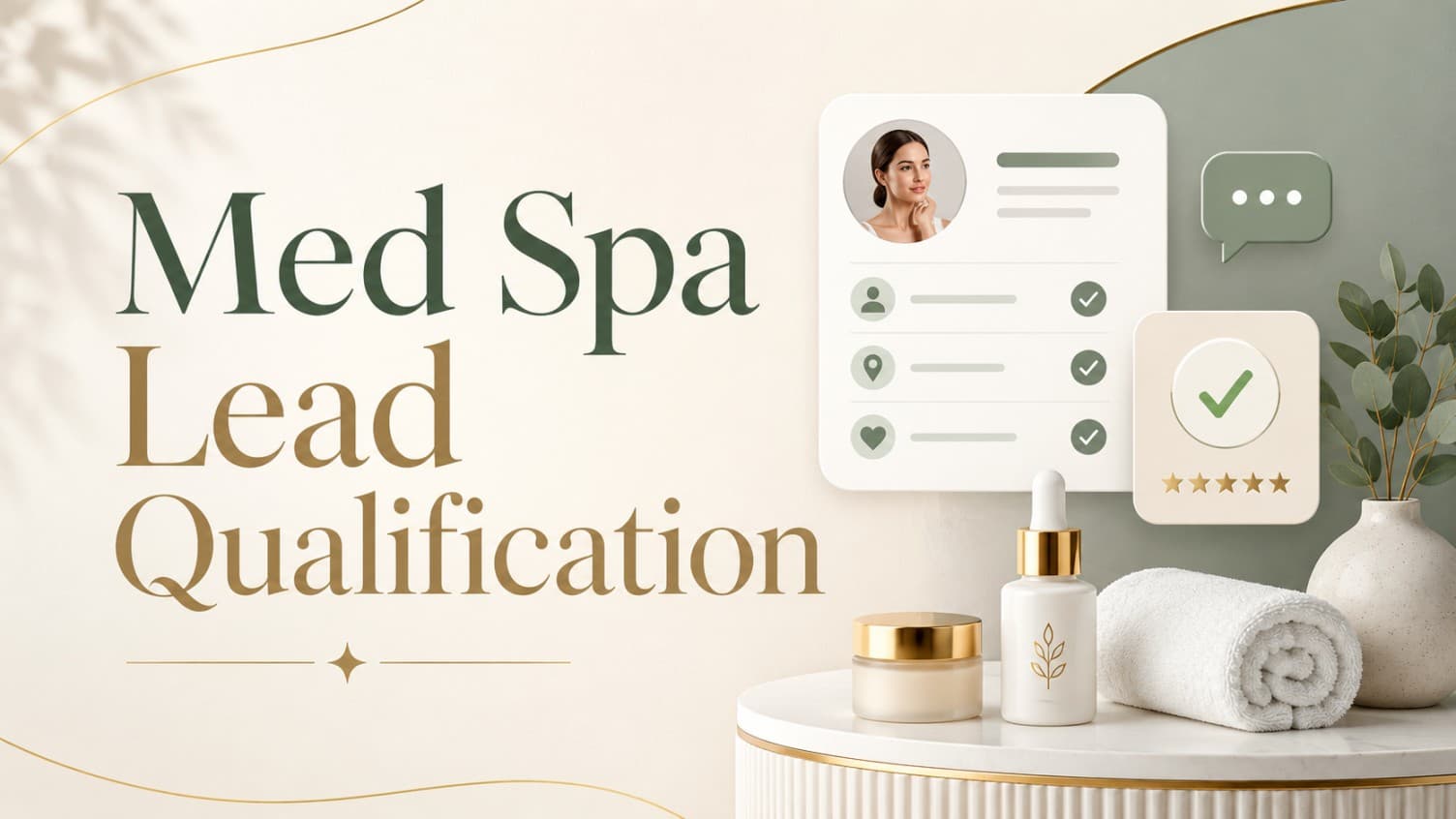 Med spa lead qualification thumbnail with consult questions, routing paths, and appointment-ready leads