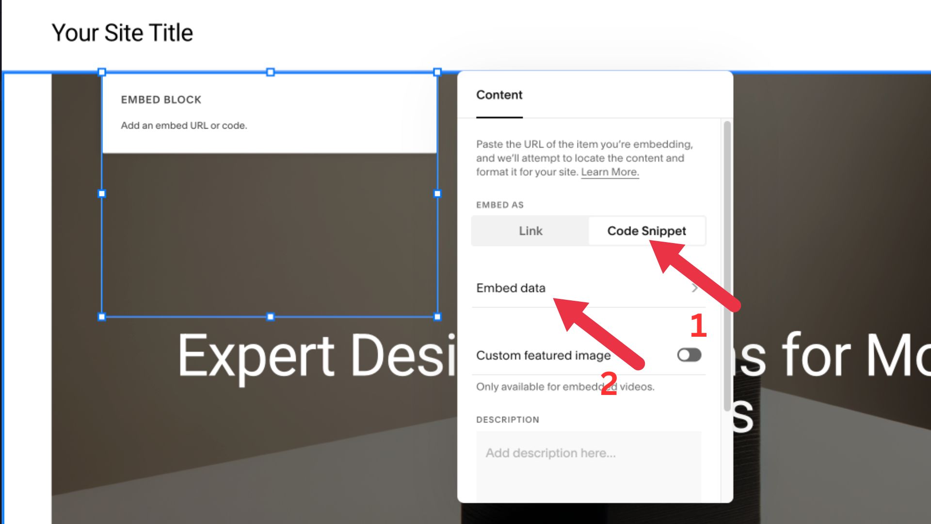 Squarespace Install Step 6